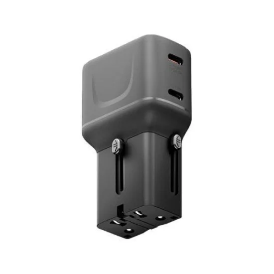 Energea TravelGo Adapter 30 2 Port USB-C 30W PD Travel Adapter - Gunmetal